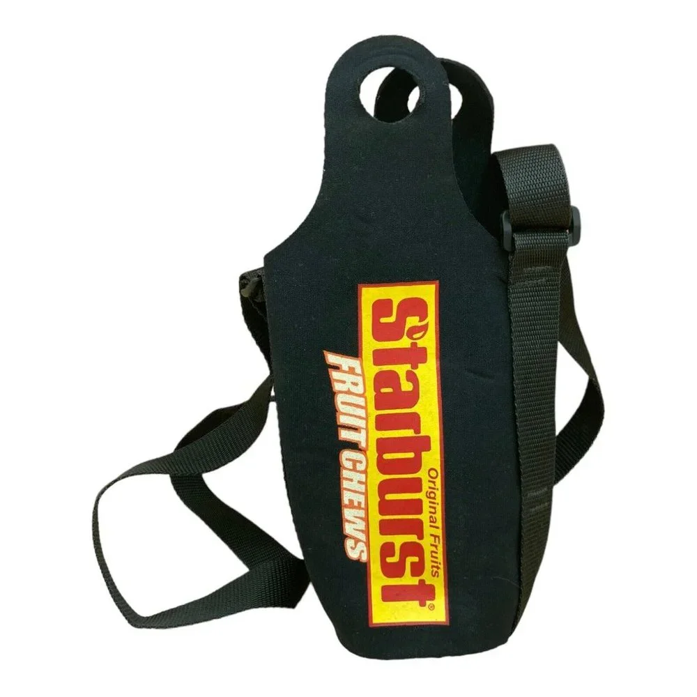 Starburst Candy Beer Bottle Koozie Neoprene With Strap Vintage